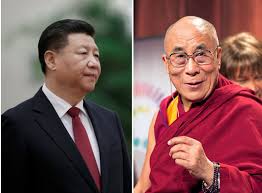 Chinese President Xi Jinping and Tibetan leader His Holiness the Dalai Lama. file