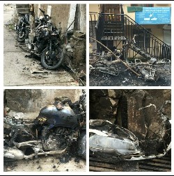 Burnt motorcycles on Tipa road- Mcloed Ganj (Jan 20 2019)