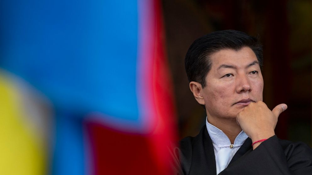 CTA President Dr Lobsang Sangay at the Tibetan uprising day commemorations in Dharamshala, India, 10 March 2020 (Photo Ashawini Bhatia AP)