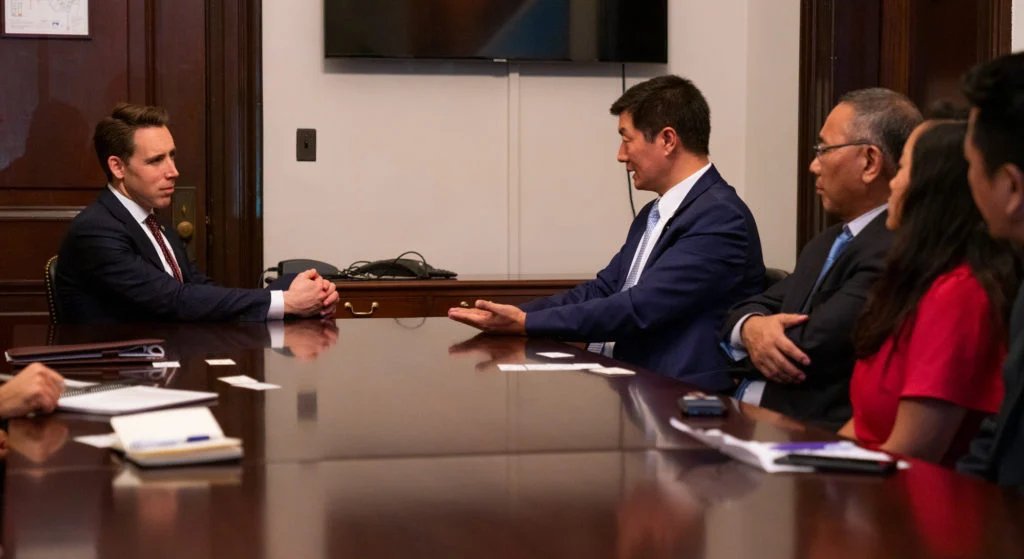 CTA President (R) with Senator Josh Hawley (L) during a meeting in DC in Nov 2019 (Photo- CTA)