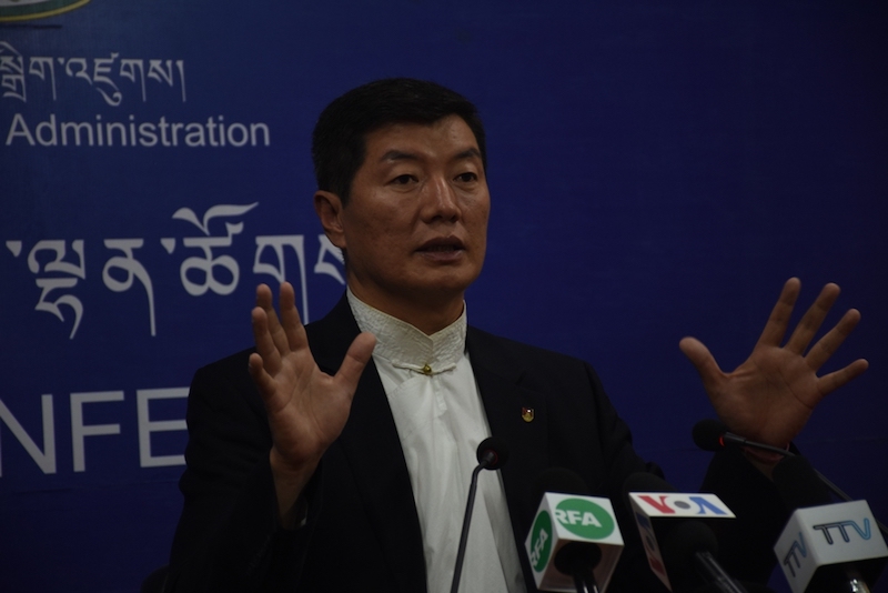 CTA President addresses the press about his second US visit on Tuesday at DIIR (Phayul photo- Kunsang Gashon)