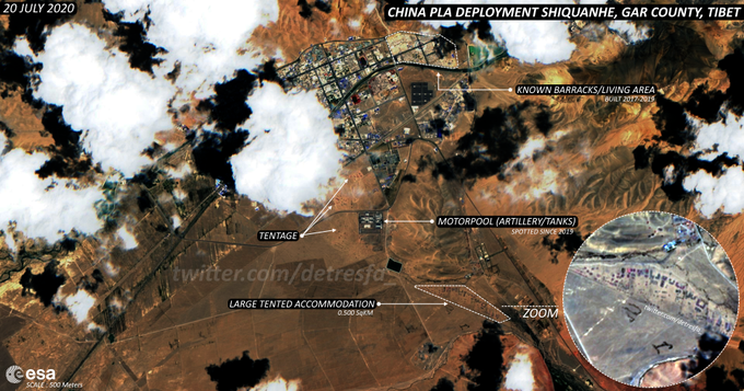 Chinese military buildup in Shiquanhe, Gar County in Tibet (Photo courtesy-Twitter handle @detresfa)