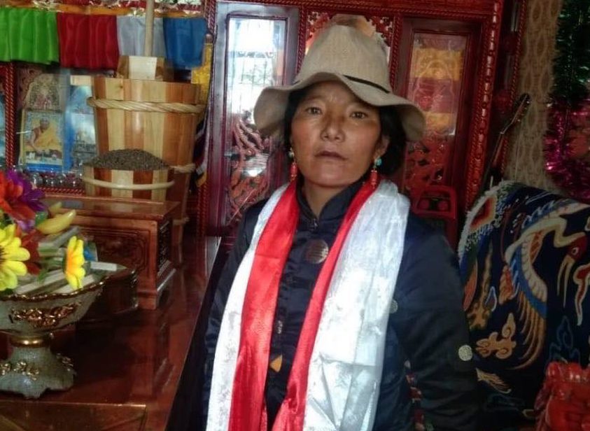 Dolkar after her release on August 15, 2020, completing a year and three months sentence for sharing information about her nephew's arrest (Photo- VOT)