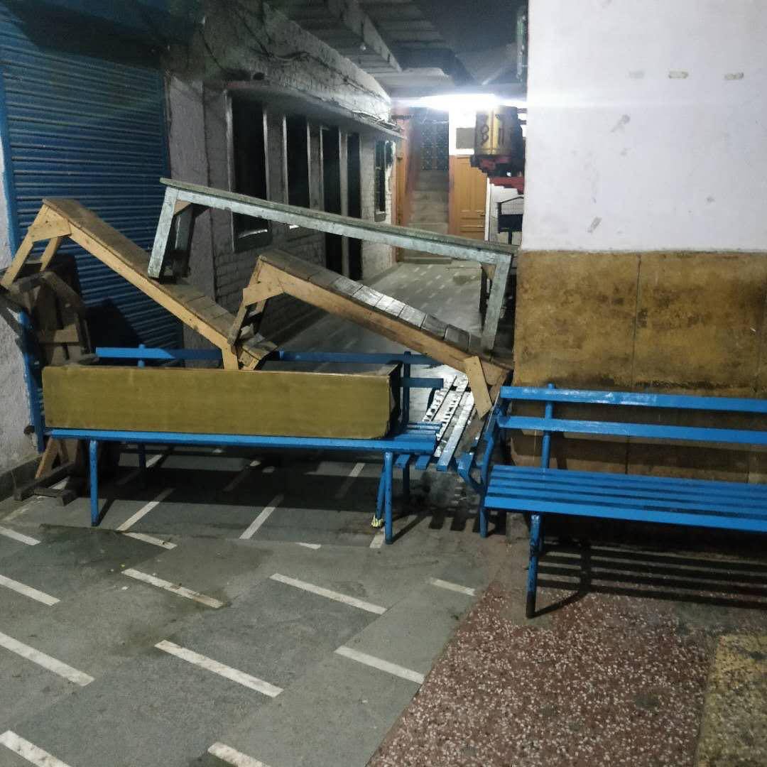 Entrance near the Ngagpa monastary in MT settlement in Delhi barred on Thursday. Photo- facebook