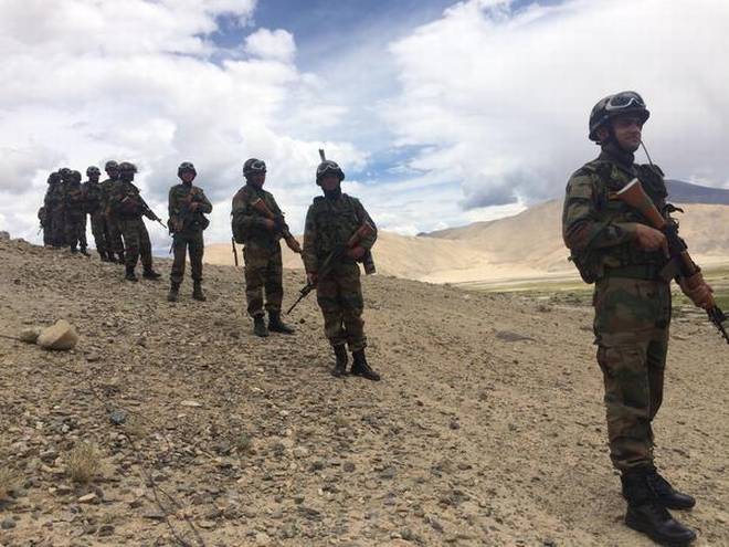 Indian patrol troops in the sub sector North along the LAC (photo thehindu)
