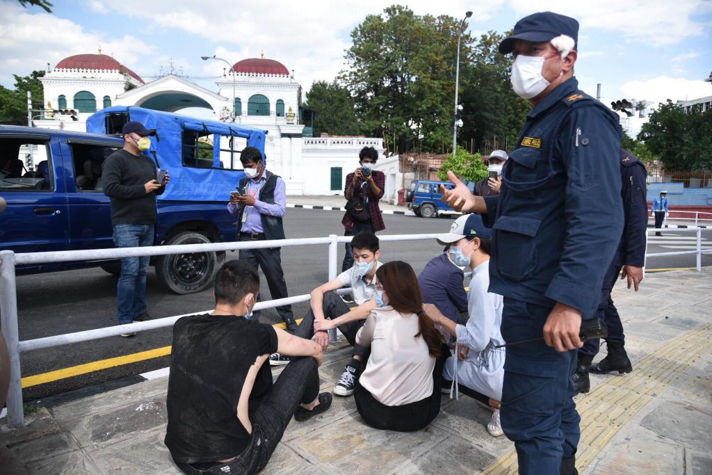 Protestors detained after the clash with Nepalese police. May 8, 2020. Photo Angad Dhakal-TKP