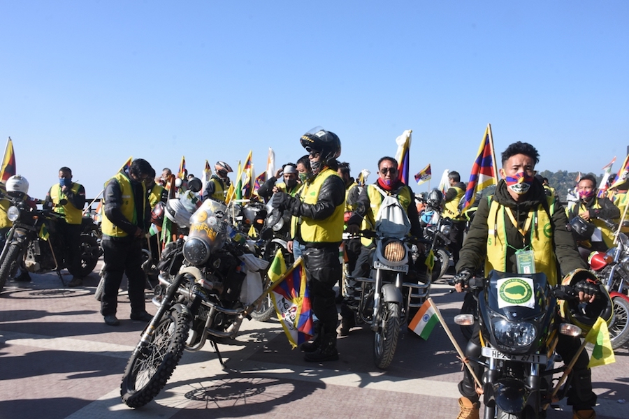 TYC Bike rally starts from McLeod Ganj, Dharamshala to Kinnaur on Wednesday (Phayul Photo- Kunsang Gashon)