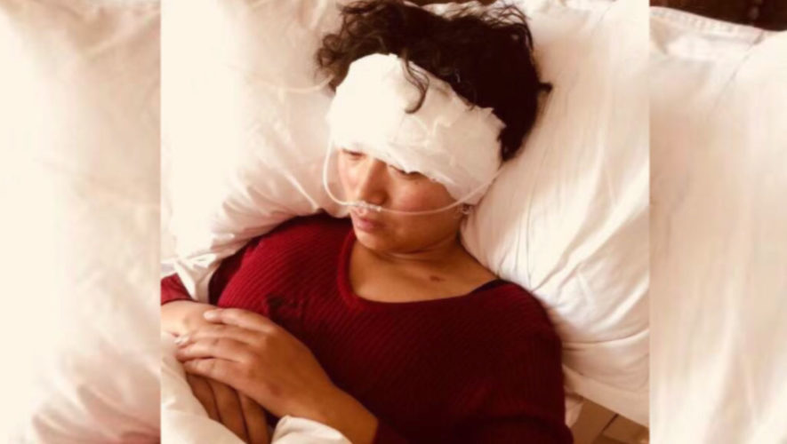 Tsering Tso hospitalised in 2017 (Photo- TCHRD)